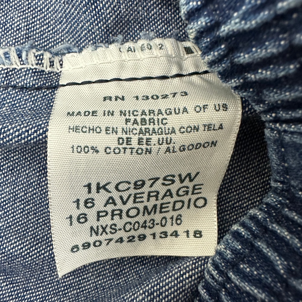 Chic Womens Size 16 Average Denim Capri Pants Elastic Waist Pull On Blue 1KC97SW - Picture 3 of 4